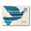 Blue Striped Dove of Peace Holiday Greeting Card